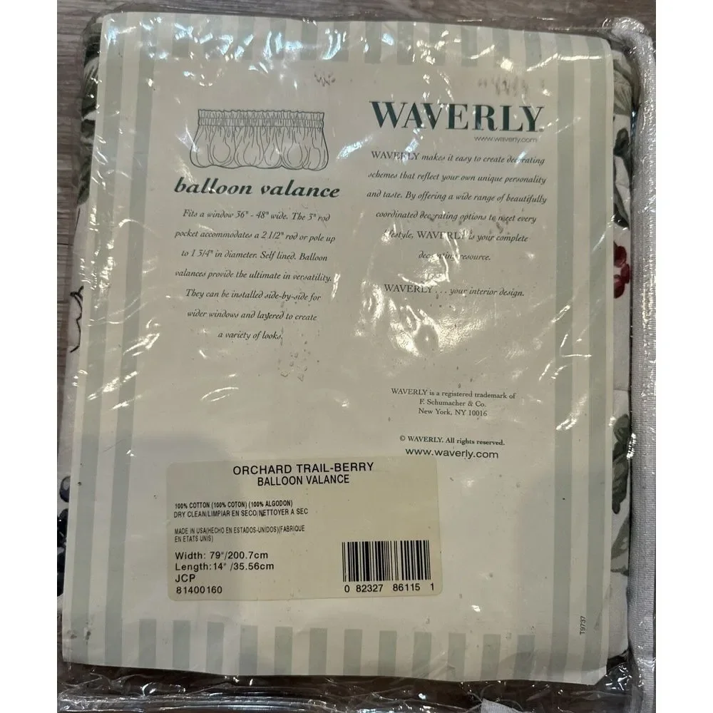 NEW Waverly Orchard Trail-Berry Balloon Valance‎ 79